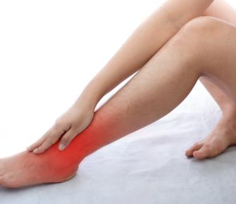 woman with outside ankle pain